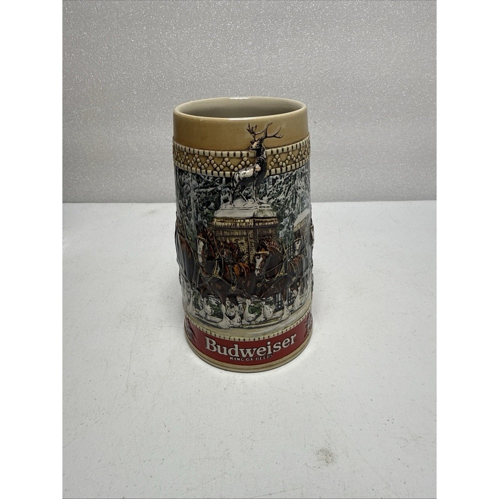Rare Vintage 1987 Budweiser Holiday Beer "C Series" Stein Ceramarte‎ Of Brazil